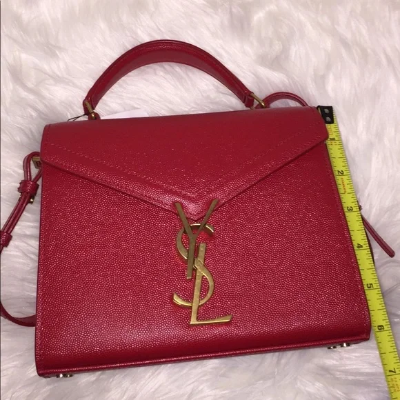 SOLD Saint Laurent Cassandra mini textured-leather tote - Picture 8 of 9